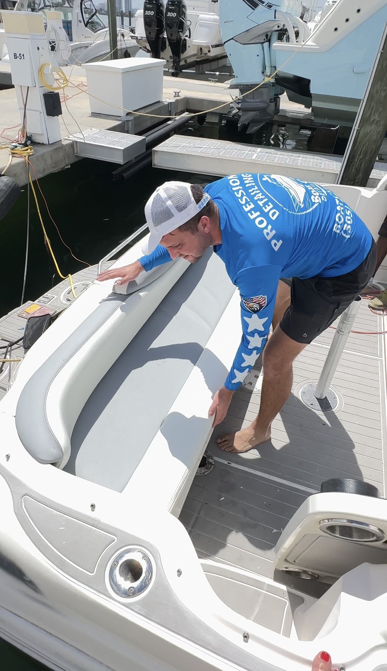 Helm Seat Upholstery Detailing and Cleaning